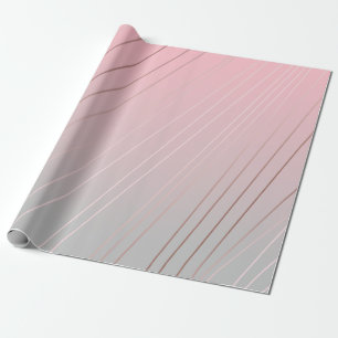 Eleganter Gradient rosa Graumuster Rose Gold Geschenkpapier