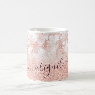 Eleganter Gradienten Kupfer Rose Gold Glitzer Marm Kaffeetasse