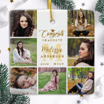 Eleganter Graduate Custom 7 Foto Collage Abschluss Keramikornament<br><div class="desc">Feiern Sie Ihren Absolventen mit unserem eleganten und modernen Foto Collage Abschluss Ornament - die perfekte Art, Ihren besonderen Tag zu begehen! Dieser einfache, aber atemberaubende Sake bietet Platz für sieben personalisierte Fotos, zusammen mit Ihrem Namen und Schuljahr für eine wirklich personalisierte Touch. Egal, ob Sie eine High School, Uni...</div>