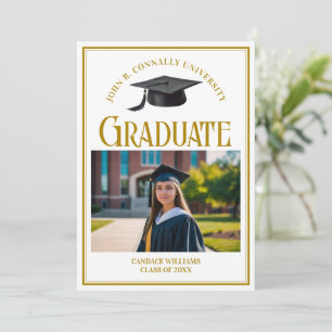 Eleganter Graduate Foto Gold Typografy Abschluss Ankündigung