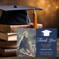 Eleganter Graduate Foto Navy Blue Gold Abschluss