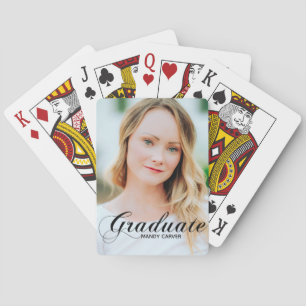 Eleganter Graduate Foto Personalisierter Abschluss Spielkarten
