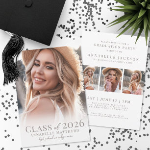 Eleganter Graduate Simple Stylish Foto Abschluss Einladung
