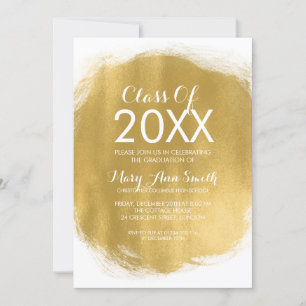 Eleganter Graduiertenparty Gold Paint Look Einladung