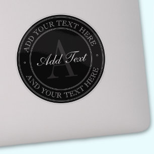 Eleganter, grau bearbeitbarer Text transparent Aufkleber