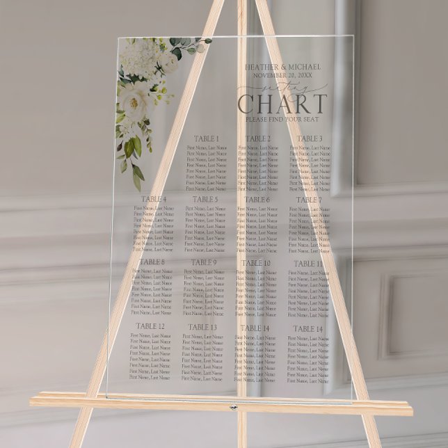 Eleganter, grau-grüner Empfang Acrylschild (Wedding Seating Chart!
)