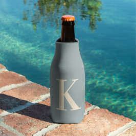 Eleganter Grau-Weiß-Monogramm Flaschenkühler