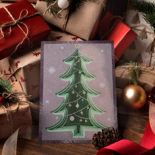 Eleganter grauer Glitter-Papierschnitt-Weihnachts Feiertagskarte