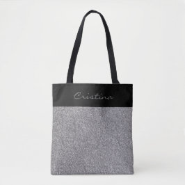 Eleganter Grauer Glitzer Pesonalized Shopping