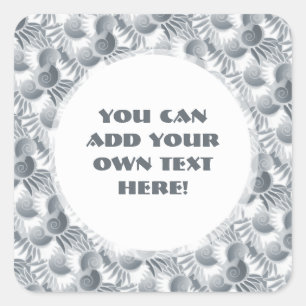 Eleganter grauer grüner Zinn-Kunst-Deko, der 20s Quadratischer Aufkleber