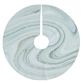 Eleganter grauer Marmor Swirl Silver Glitzer Luxur Polyester Weihnachtsbaumdecke