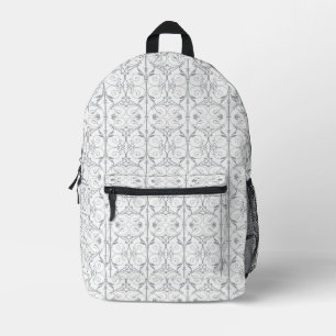 Eleganter grauer Rucksack mit Scroll-Muster
