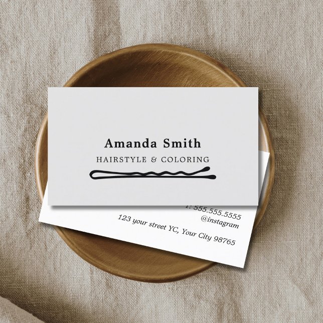 Eleganter Grauer Schwarzer Haar Button Icon Hair S Visitenkarte (Von Creator hochgeladen)