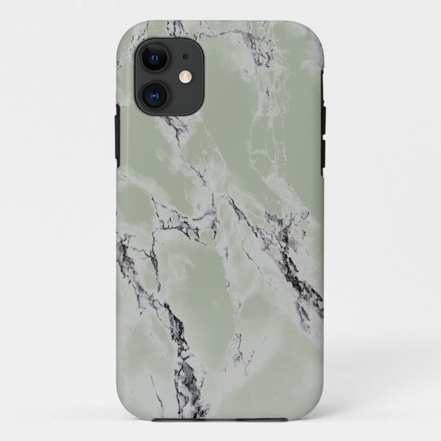 Eleganter grauer und schwarzer Marmor Case-Mate iPhone Hülle (Rückseite)