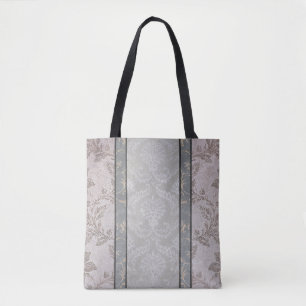 Eleganter grauer Vintager BlumenDamast