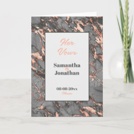 Eleganter graurosa Marmor Hochzeit ihrer Stimmkart Dankeskarte