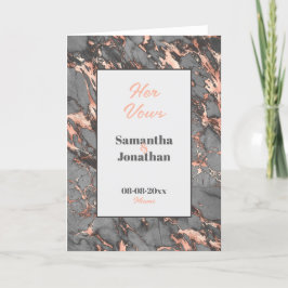 Eleganter graurosa Marmor Hochzeit ihrer Stimmkart Dankeskarte