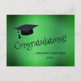 Eleganter Green Gold Cap Herzlichen Glückwunsch Ab Postkarte