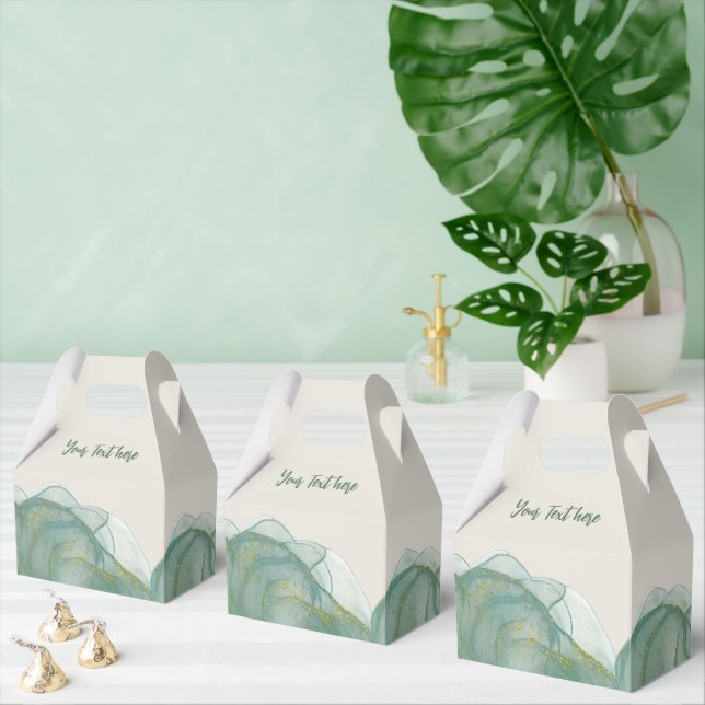 Eleganter Green Gold Glitzer - Personalize + Logo Geschenkschachtel (Zahlreiche)