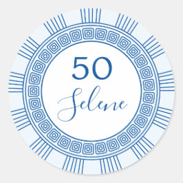 Eleganter griechischer oder römischer Geburtstag m Runder Aufkleber