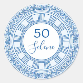 Eleganter griechischer oder römischer Geburtstag m Runder Aufkleber