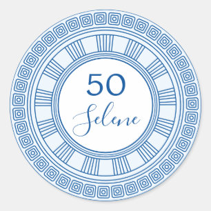 Eleganter griechischer oder römischer Geburtstag m Runder Aufkleber