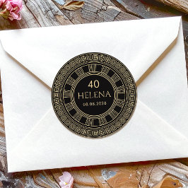 Eleganter griechischer oder römischer Geburtstag m Runder Aufkleber