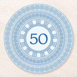 Eleganter griechischer oder römischer Geburtstag m Runder Pappuntersetzer