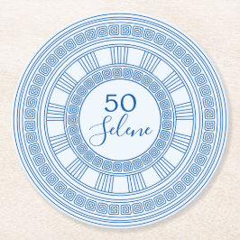 Eleganter griechischer oder römischer Geburtstag m Runder Pappuntersetzer