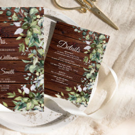 Eleganter Grün Rustikaler Wald Hochzeitsdetails Begleitkarte
