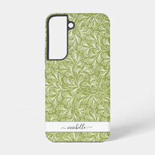 Eleganter grüner botanischer Schriftname im Vintag Samsung Galaxy Hülle