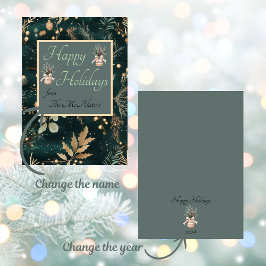 Eleganter grüner botanischer Weihnachtsfeiertag Einladung