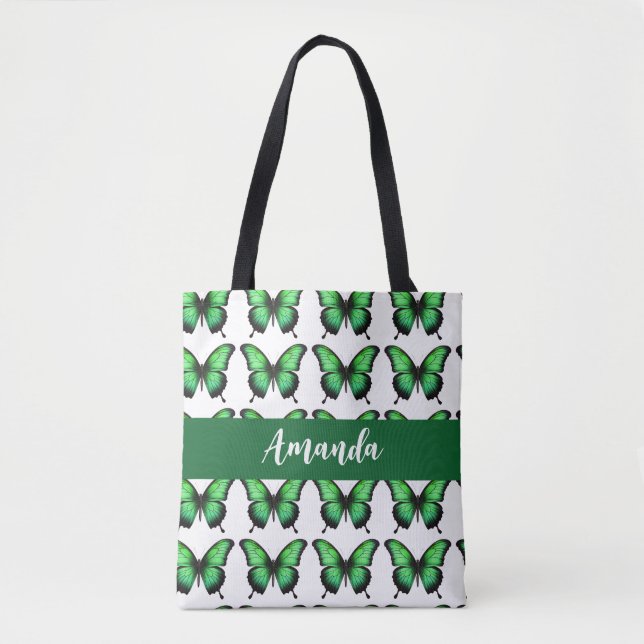 Eleganter grüner Butterly-Pattern-Name (Vorderseite)