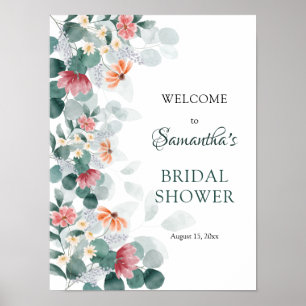 Eleganter Grüner Eukalyptus-Empfang Poster