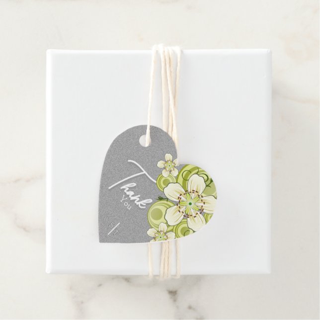 Eleganter grüner floraler Magnet Geschenkanhänger (Beispiel)