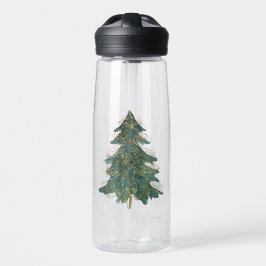 Eleganter Grüner Goldener Weihnachtsbaum Trinkflasche