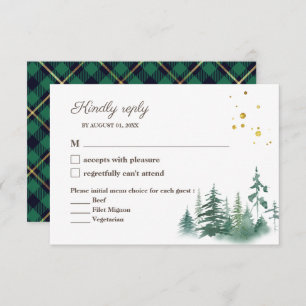 Eleganter, grüner Goldmedaillenbaum Hochzeit RSVP