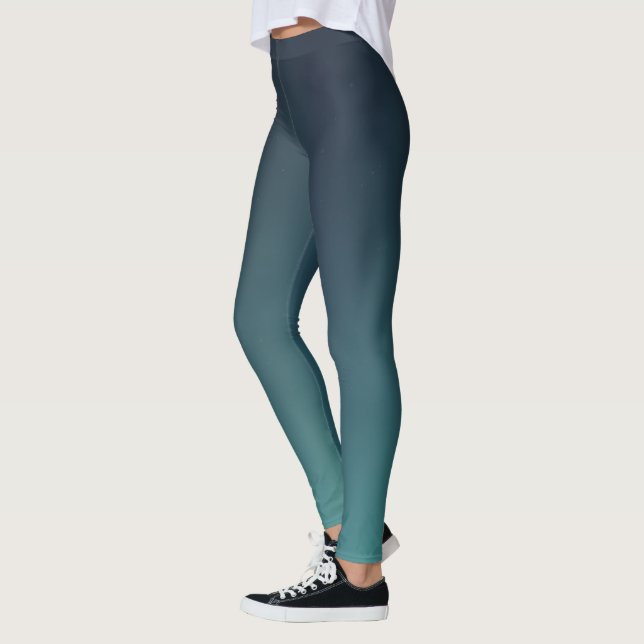 Eleganter grüner Gradient Moderne einfach für sie Leggings (Links)