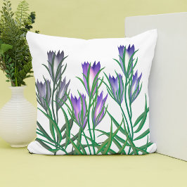 Eleganter, grüner Haufen Blume lila blau Kissen