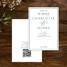 Eleganter grüner Haushalt Qr Code Hochzeit Einladung