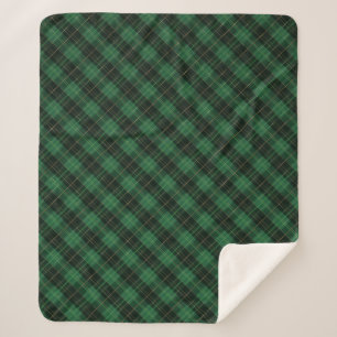 Eleganter grüner Karo-Weihnachten Sherpadecke