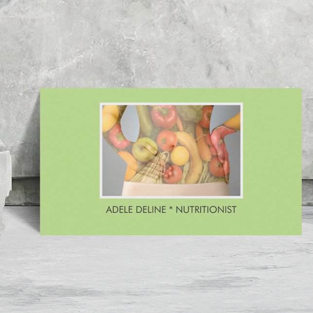 Eleganter Grüner Körperernährungsist Dietitian Visitenkarte (Von Creator hochgeladen)