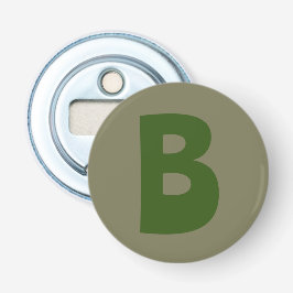 Eleganter Grüner Monogram-Initialbrief Flaschenöffner