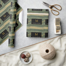 Eleganter Grüner Pinsel mit Gold und Schwarz Geschenkpapier