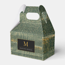 Eleganter Grüner Pinsel mit Gold und Schwarz Geschenkschachtel