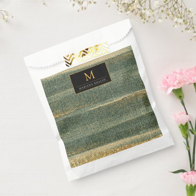 Eleganter Grüner Pinsel mit Gold und Schwarz Geschenktütchen (Versiegelt)