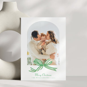 Eleganter grüner Schleifenbogen 2 Foto Weihnachten