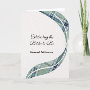 Eleganter grüner Tartan geschwungener minimaler Br Karte
