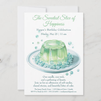 Eleganter grüner Wasserfarbenkuchen Einladung zum