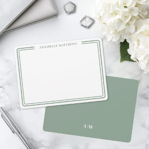 Eleganter grüner zweifacher Rahmen minimalistische Mitteilungskarte